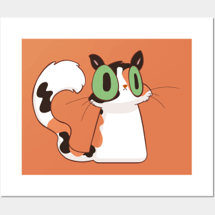 Calico Awkward Cat Posters and Art